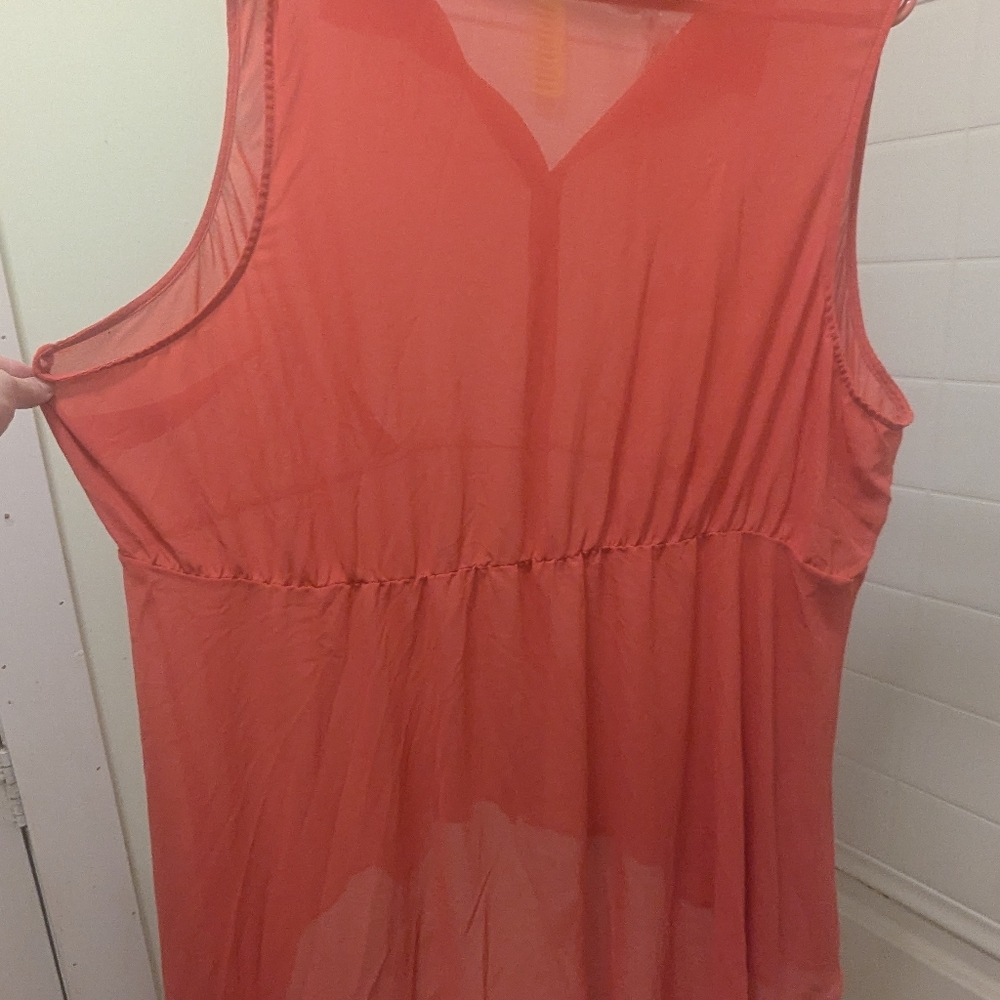 Torrid Coral Button down Tank - Picture 3 of 3